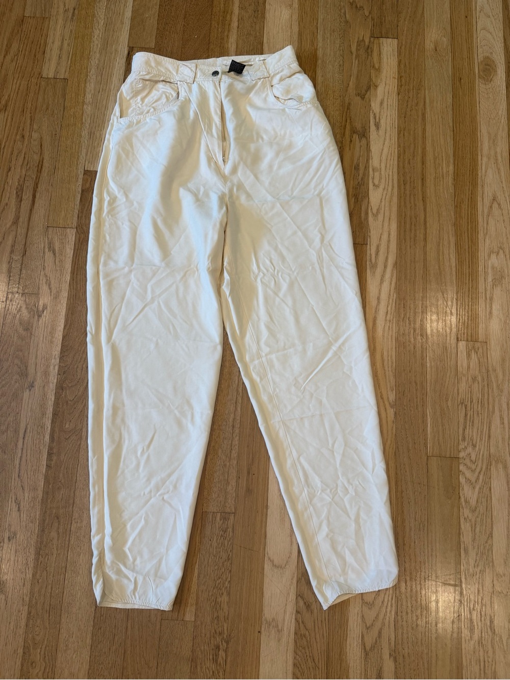 Silk cream pants size medium